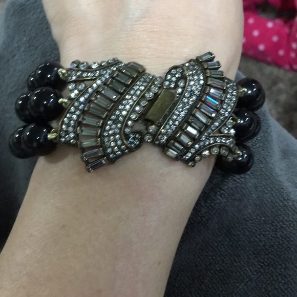 Black gold and diamond studded bracelet - Picture 1 of 3